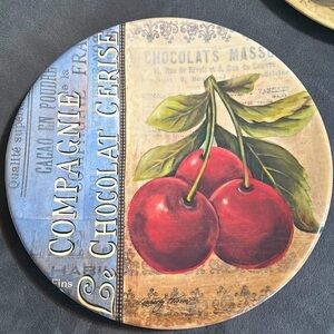 Four salad plates, fruit assorted